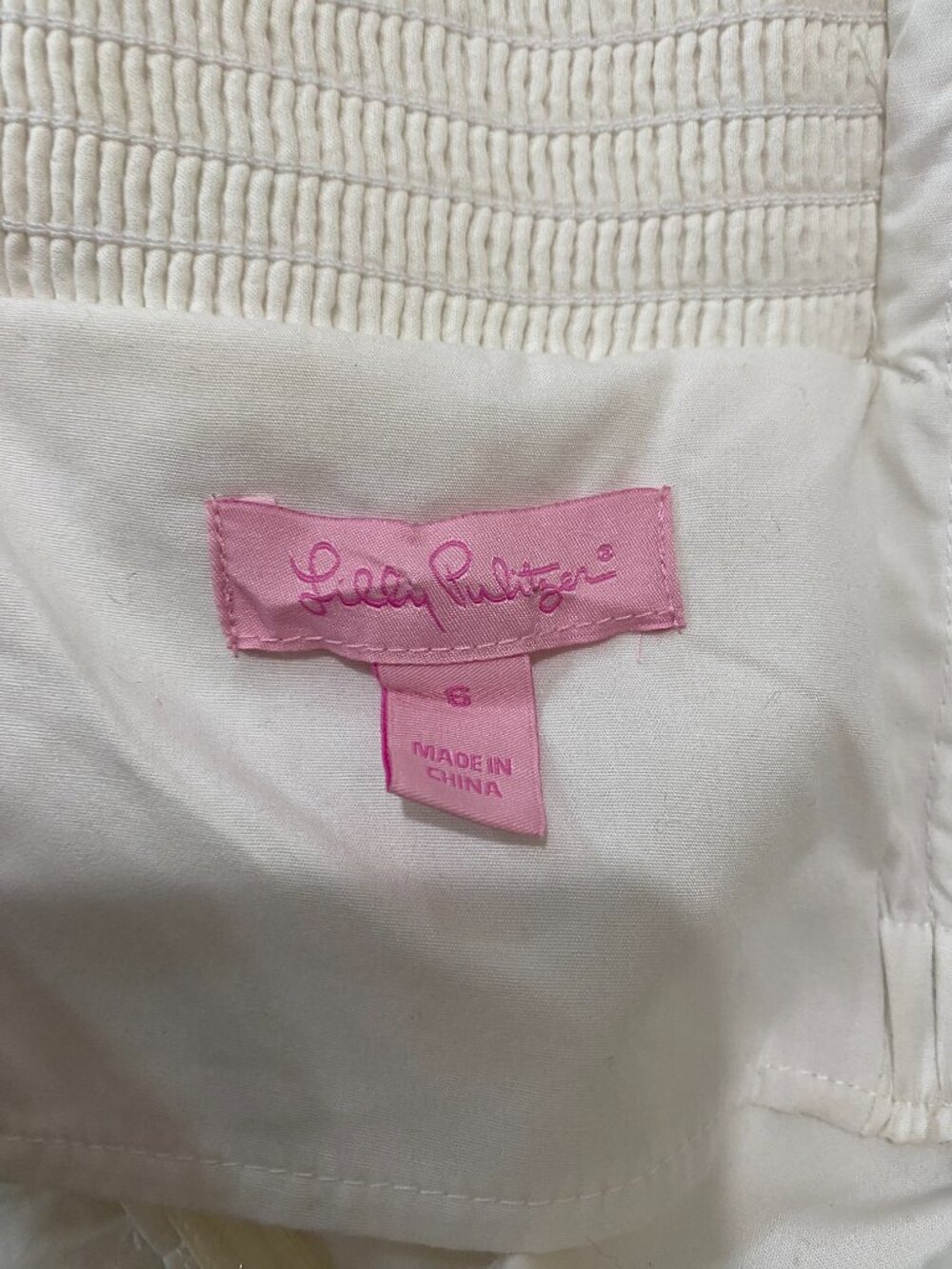 Lilly Pulitzer White Halter Dress Size 6 Embellished Beaded Neckline Cotton - Picture 5 of 9